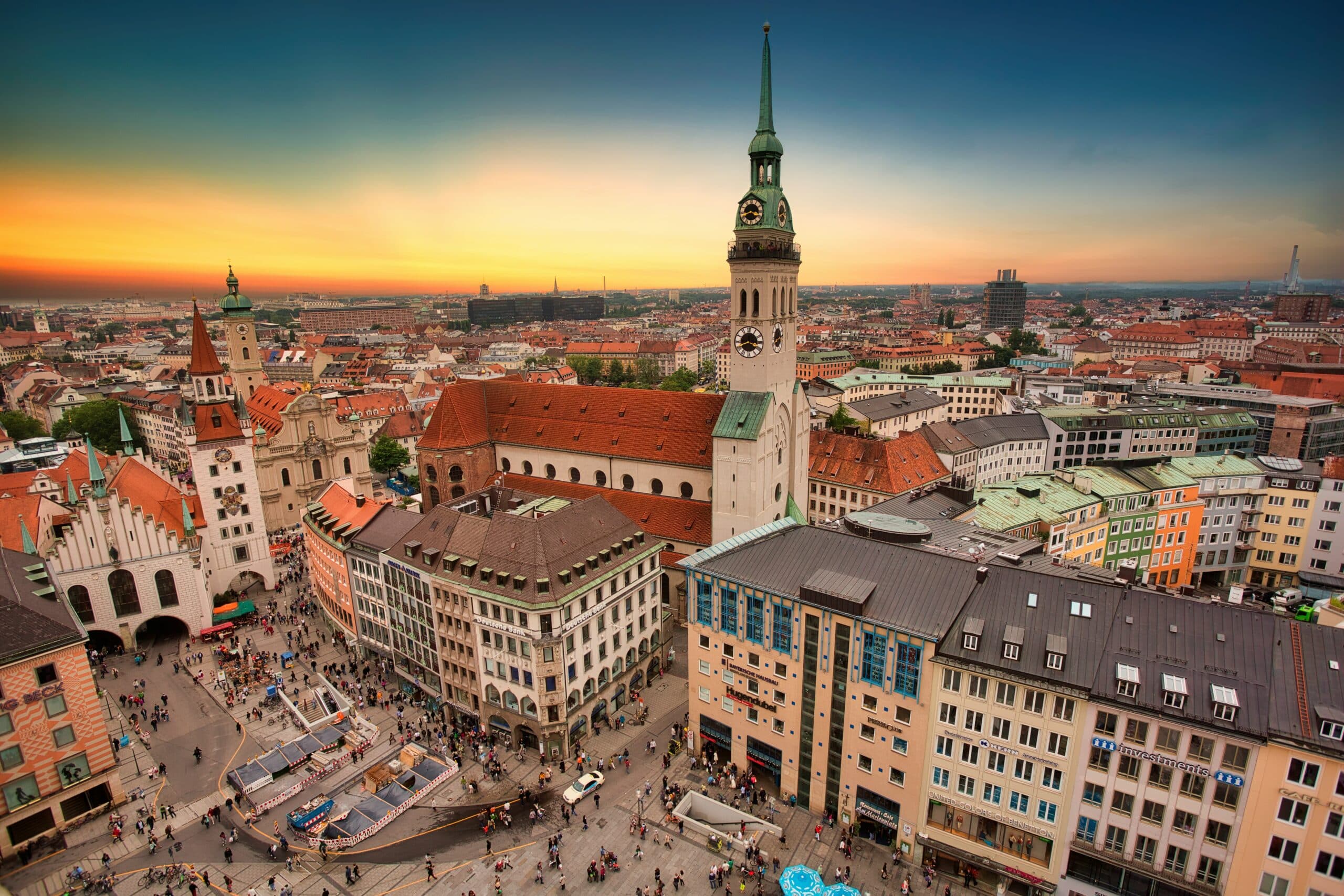 München bei Sonnenuntergang