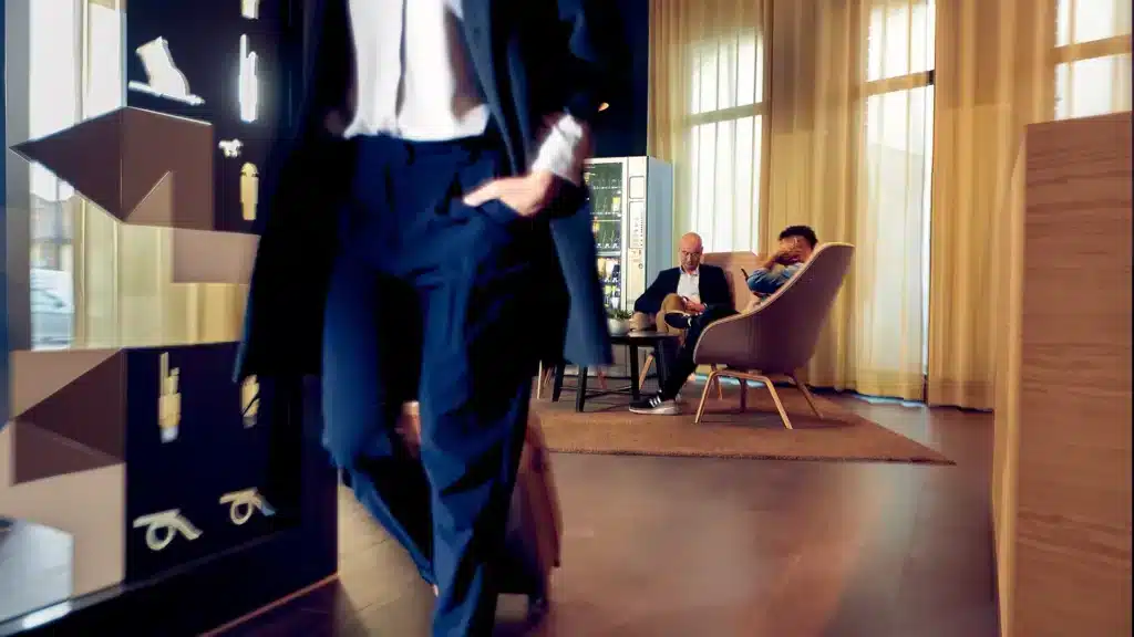 business frau in lobby berlin karlshorst