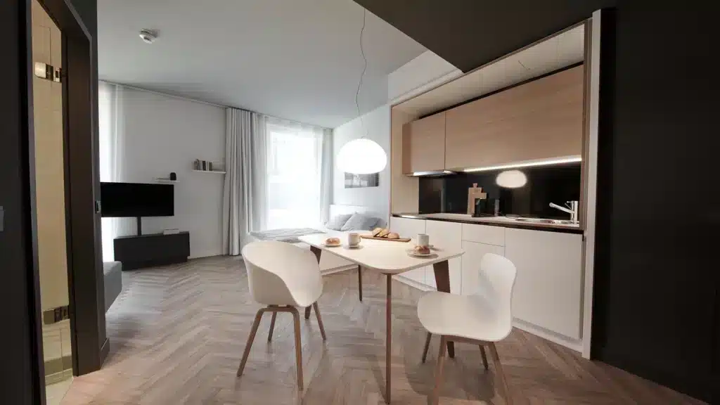 smartments Munich Parkstadt Schwabing Apartment Dining area
